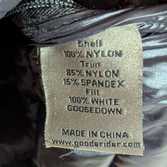 Goode Rider Ladies Medium Around Town Goose Down Coat Softshell Puffer Hooded - Picture 14 of 14